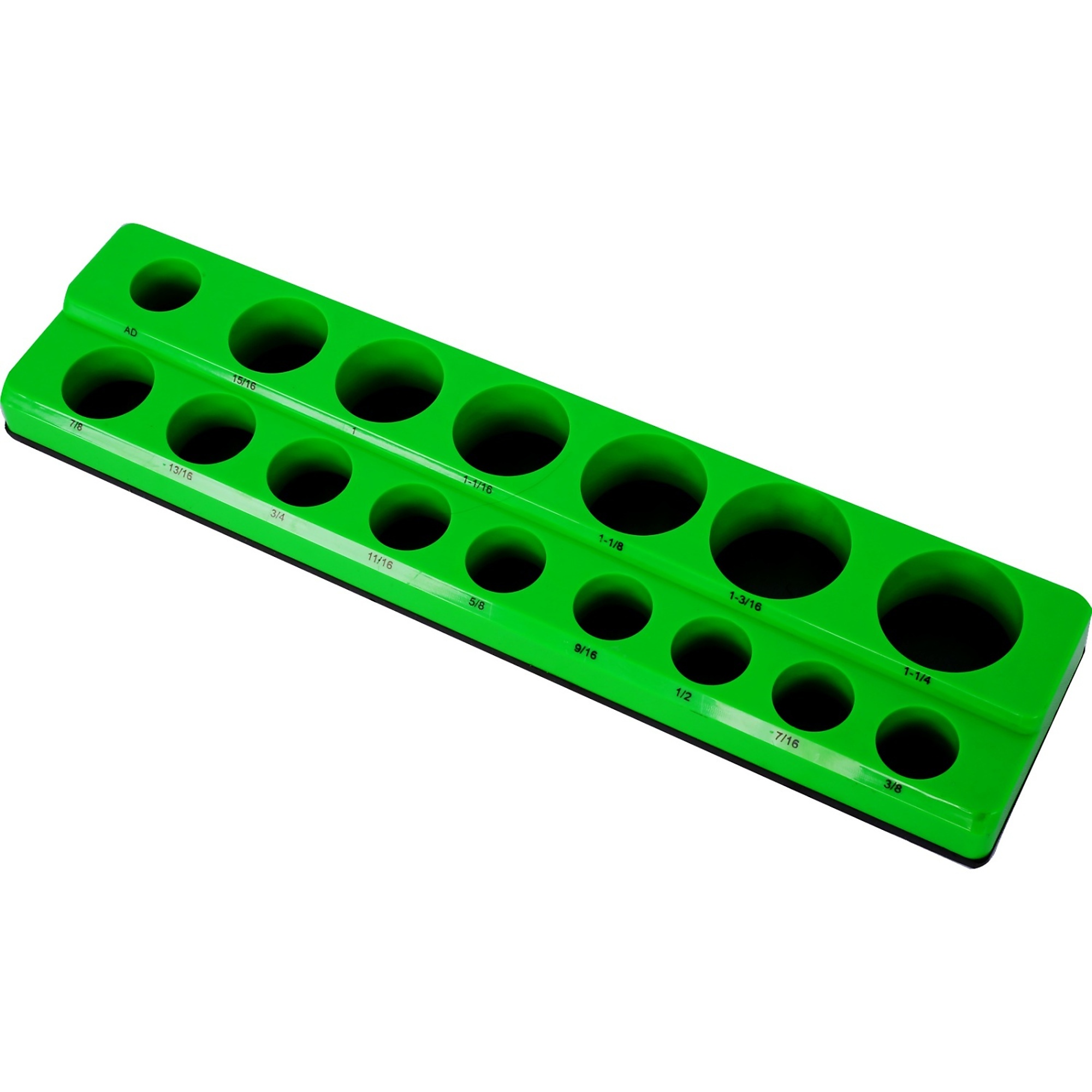 6-Piece Magnetic Socket Organizer Set Includes 1/4", 3/8", 1/2" Drive Metric SAE Socket Trays, Black and Green